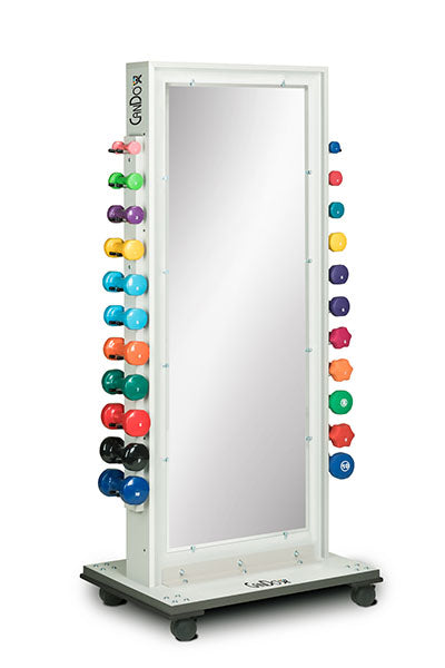 Weight rack with mirror